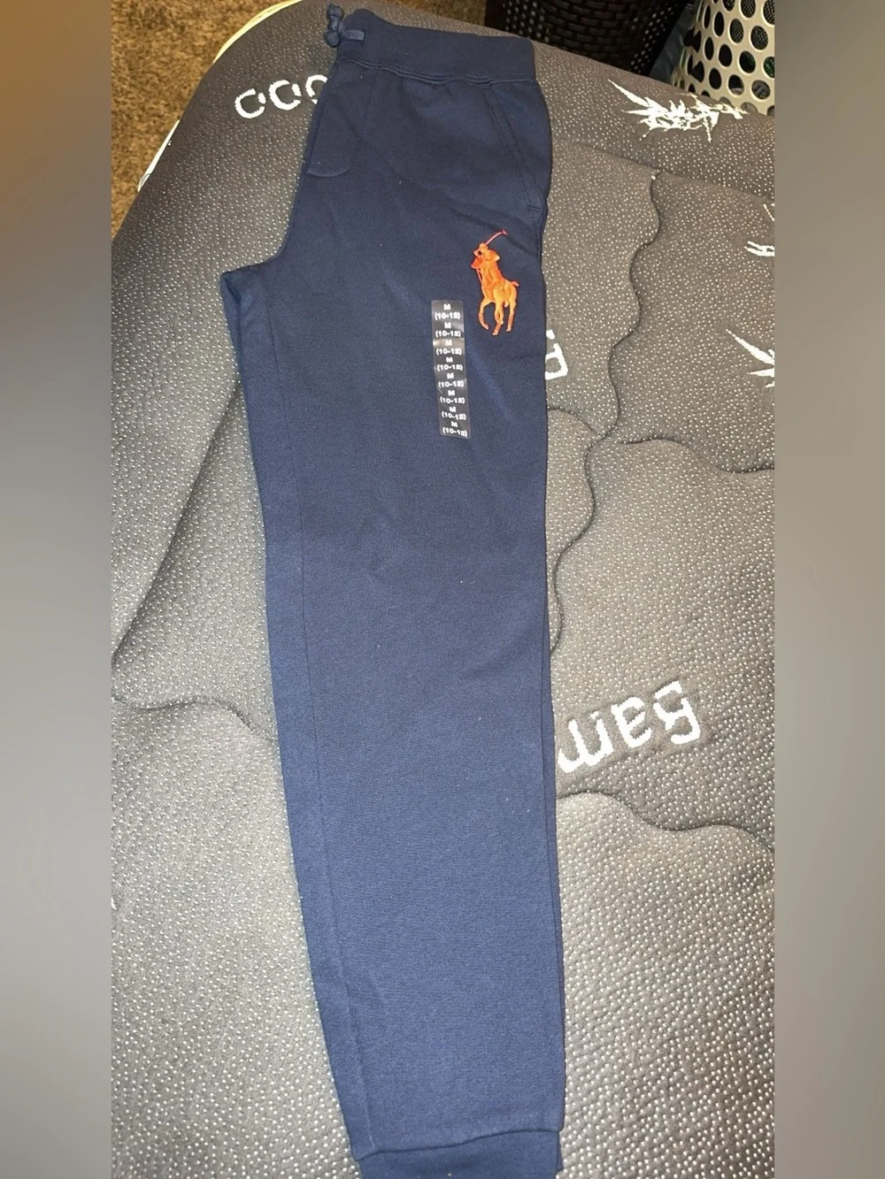 Ralph Lauren Navy Sweatpants with Orange Polo Pony